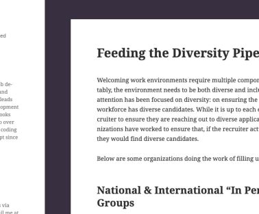 Feeding the Diversity Pipeline